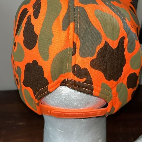 Rare Nissin Neon Orange Camouflage Camo Vintage Chevy Truck Hat Cap/Like A Rock - Picture 2 of 3